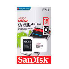 Cartão Memoria Microsd 16gb Sandisk Classe 10 Ultra 80mb/s